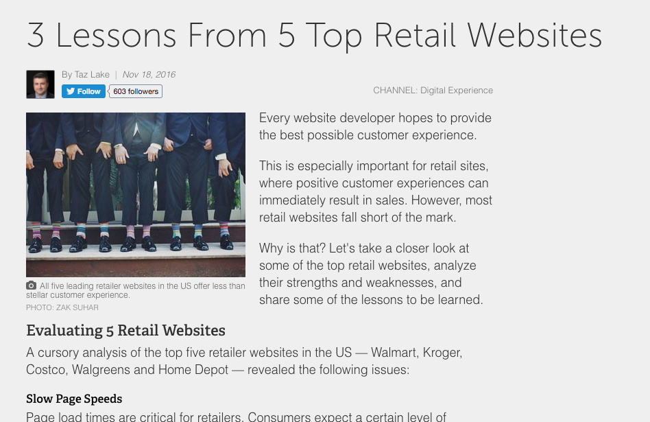 3 Customer Experience Lessons From 5 Major Retail Websites